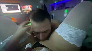 Woman With Tattoo Licks Pussy In Lingerie Lovingly