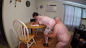 Laura looks stunning in her pink lingerie