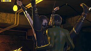 Ik kan niet stoppen met denken aan die hentai 3D succubus die een groene monster berijdt in wilde actie.