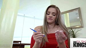 scarlett fall's newbie sex skills shine in doggystyle and cowgirl riding