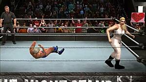 kara takes on ric flair in an intense fetish wrestling match