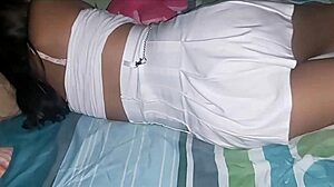 After the party my neighbor stays over for wild anal sex in bed