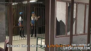 Jailhouse threesome reveals anal blowjob secrets in pov group action