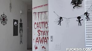 Katie kush halloween stepsister hammering in reality teen hardcore.