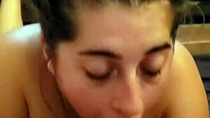 A Latina eagerly sucks a massive monster cock in this intense blowjob scene