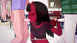 想知道动漫骚货怎么应付三个家伙的狂野吸舔和操弄？