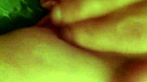 she indulges in self-pleasure using a cucumber in her intimate moments