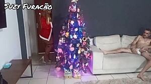 i was spying on my nephew jerking off in the living room and he caught me so i ended up fucking him on christmas night