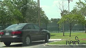 ebony hottie riding white cock