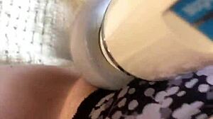 Intense Hitachi toy pleasure for this redhead amateur during masturbation.