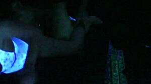 Blonde Carrie in Intense Blacklight Fetish Sex with Bold Actions