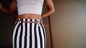 My brazilian latina girlfriend shows her huge brunette ass