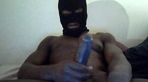 Teen 18+ masturbates big black cock in isolation