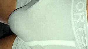 Look at that hardon bulging in those tight shorts outdoors