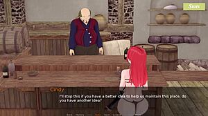 Charming Waitress Plays With Big Tits