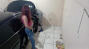 Naughty Employee Fixes Hot Girl's Car in Workshop?