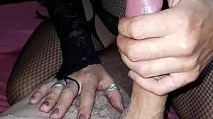 Hand job by wife leads to and intense orgasm
