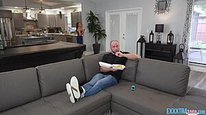 Violet Gems gets stuck and fucked by Danny Steele's monster cock