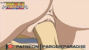 Erza and Lucy share lesbian blowjob and creampie in Fairy Tail hentai