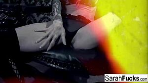 Busty Blonde Sarah Jessie Plays with Pussy?