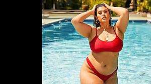 Indian babe teases big boobs in bikini sex