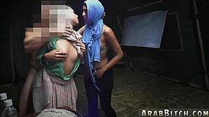 Petite Muslim teen 18+ sneaks into army base for hardcore action