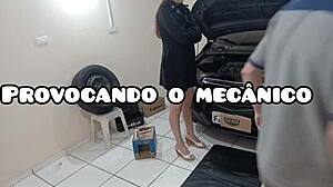 Horny Boss Provokes Mechanic Alone in Workshop