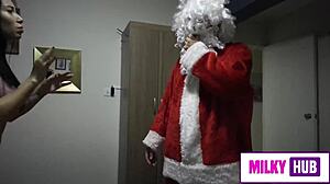 Santa visits a naughty girl's home