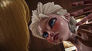 Η Anna και η Elsa συγκρούονται σε άγρια 3D δράση με έντονες futa ανατροπές.