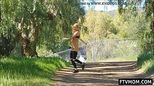 hey outdoor milf looks hot