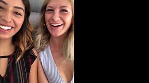 two hot latinas bent over for daddy in group