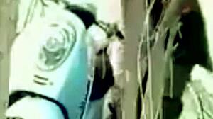 Hidden camera view of young couple interacting