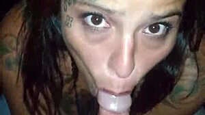 My wife boldly gives head with intense blowjob