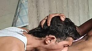 raw interracial blowjob with neighbor's massive twenty-three centimeter cock in bareback action