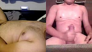 Two Gay Guys Cum on Skype Call
