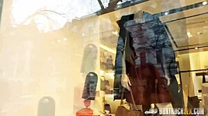 Hot Bella Beretta wears glasses and gets pounded outdoors!