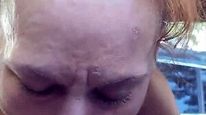 Damn! Rushing through a wild blowjob on the street in Florida's open air!