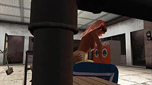 Laundry room chores with husband's shirts