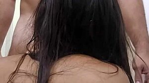 Amateur housewife receives creampie during sex