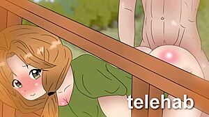 i got stuck in the fence with steve in minecraft