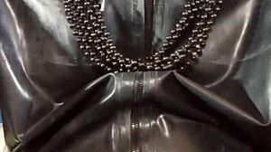 Shiny latex outfit gay amateur