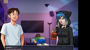 Summertime saga episode with big cock and small tits