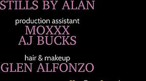 Outdoors, crimson haired hottie gets her tight hole stretched