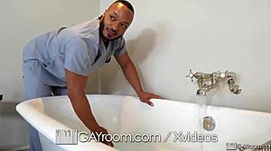 Two hung hunks engage in intense anal sex with facial