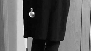 Crossdresser Self Bondage In Uniform With Handcuffs