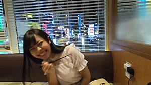 yukina 18 gets bent over for raw hardcore cumshot on her young tits