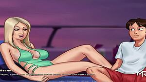 In Summertime Saga, I enjoy a blowjob on an expensive yacht.