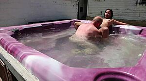 Dayanara ENJOYS skinny pool jacuzzi bath relaxation