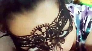 This masked blowjob and deepthroat session is episode six, so intense!