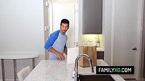 Hot latina teen rides her stepcousin's cock